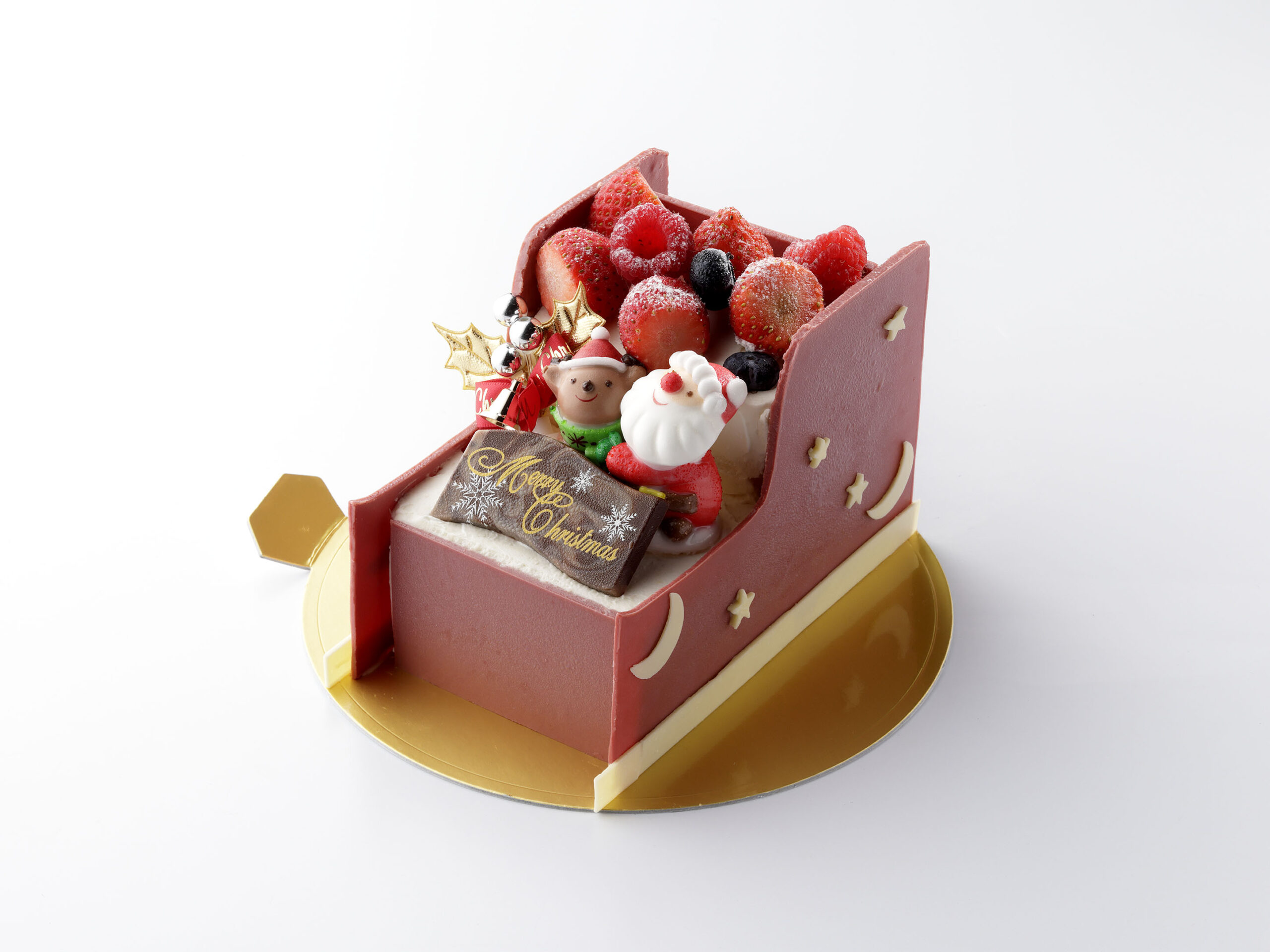鵜沼店のオリジナルクリスマスケーキは、イチゴのショートケーキとイチゴ味のチョコレートで作られたソリに可愛いサンタさんが美味しさを運びます！<br /> 子供さんの笑顔が溢れるクリスマスケーキはいかがでしょうか。